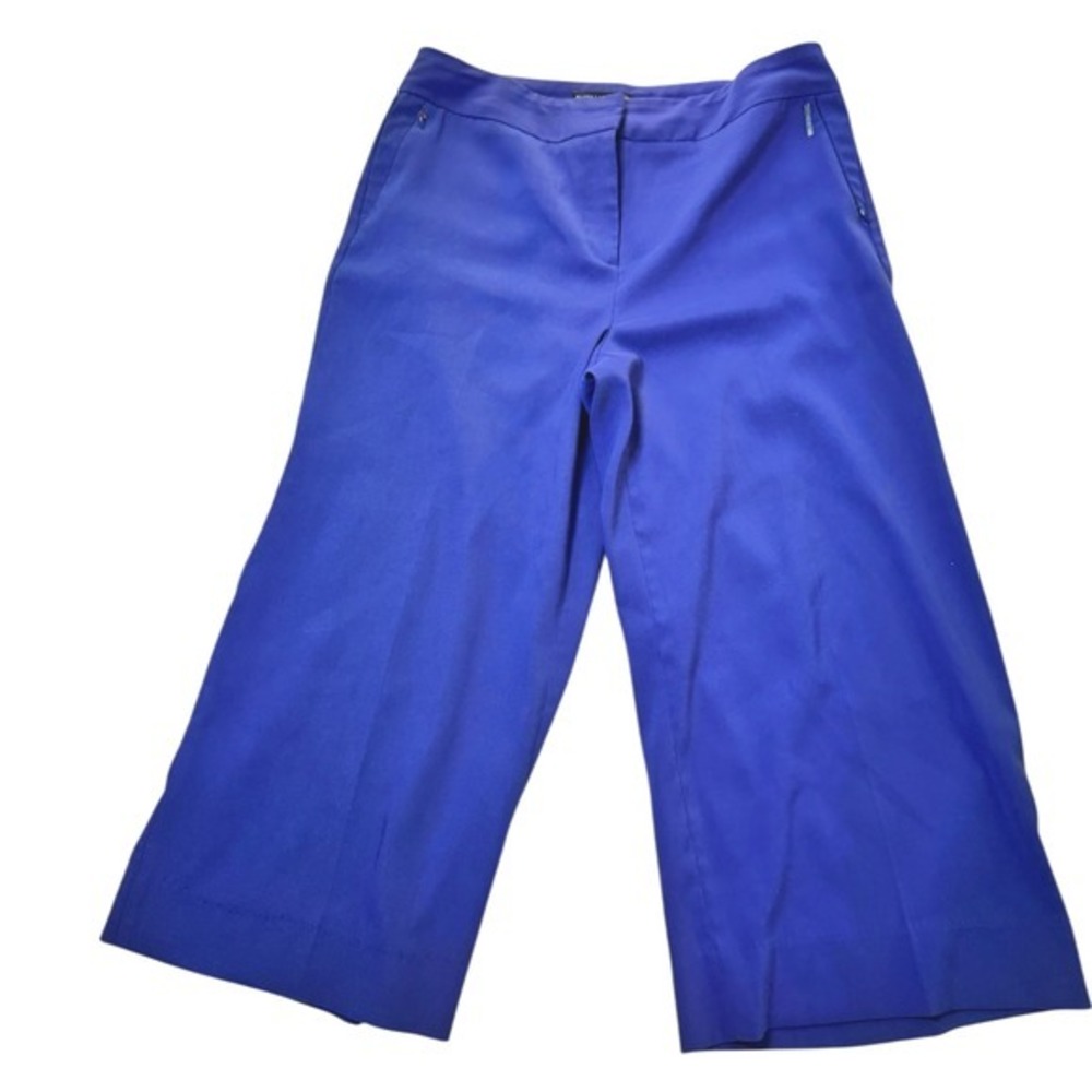 Black Label by Chicos Crop Wide Leg Purple Pants Size 1.5 Career‎ Casual